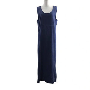 Mary McFadden Vintage‎ Blue Embroidered Midi Dress Womens Medium Sleeveless